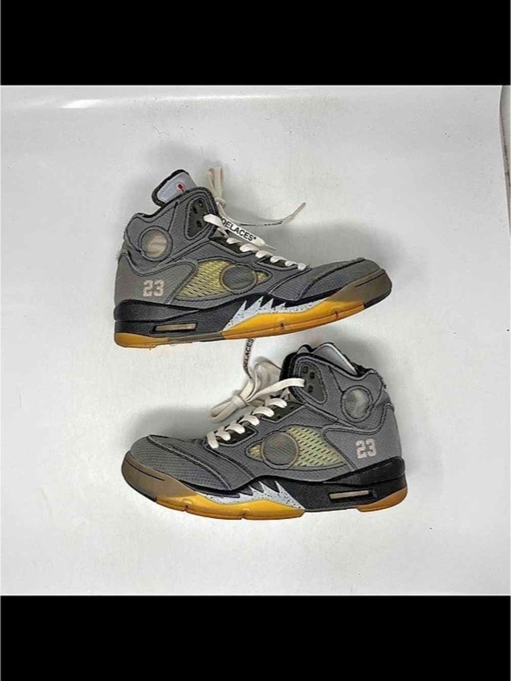 Nike Air Jordan 5 off white Black Gray Sneakers